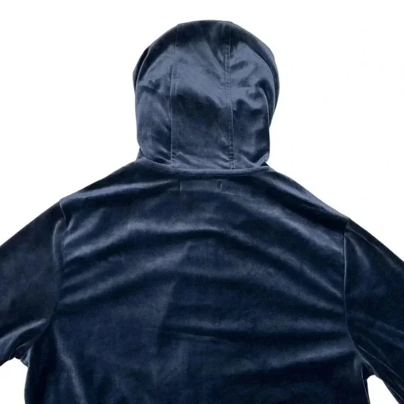 International Concepts Skip Sport Navy Velour Mens Jacket - Picture 9 of 11